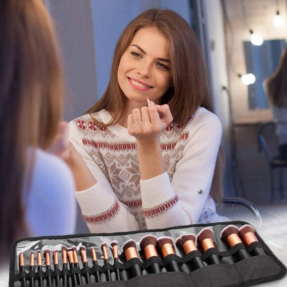 Makeup Brush Holder,Makeup Brush Organizer,Travel Makeup Brushes Bag Cosmetic Ba - Picture 8 of 9